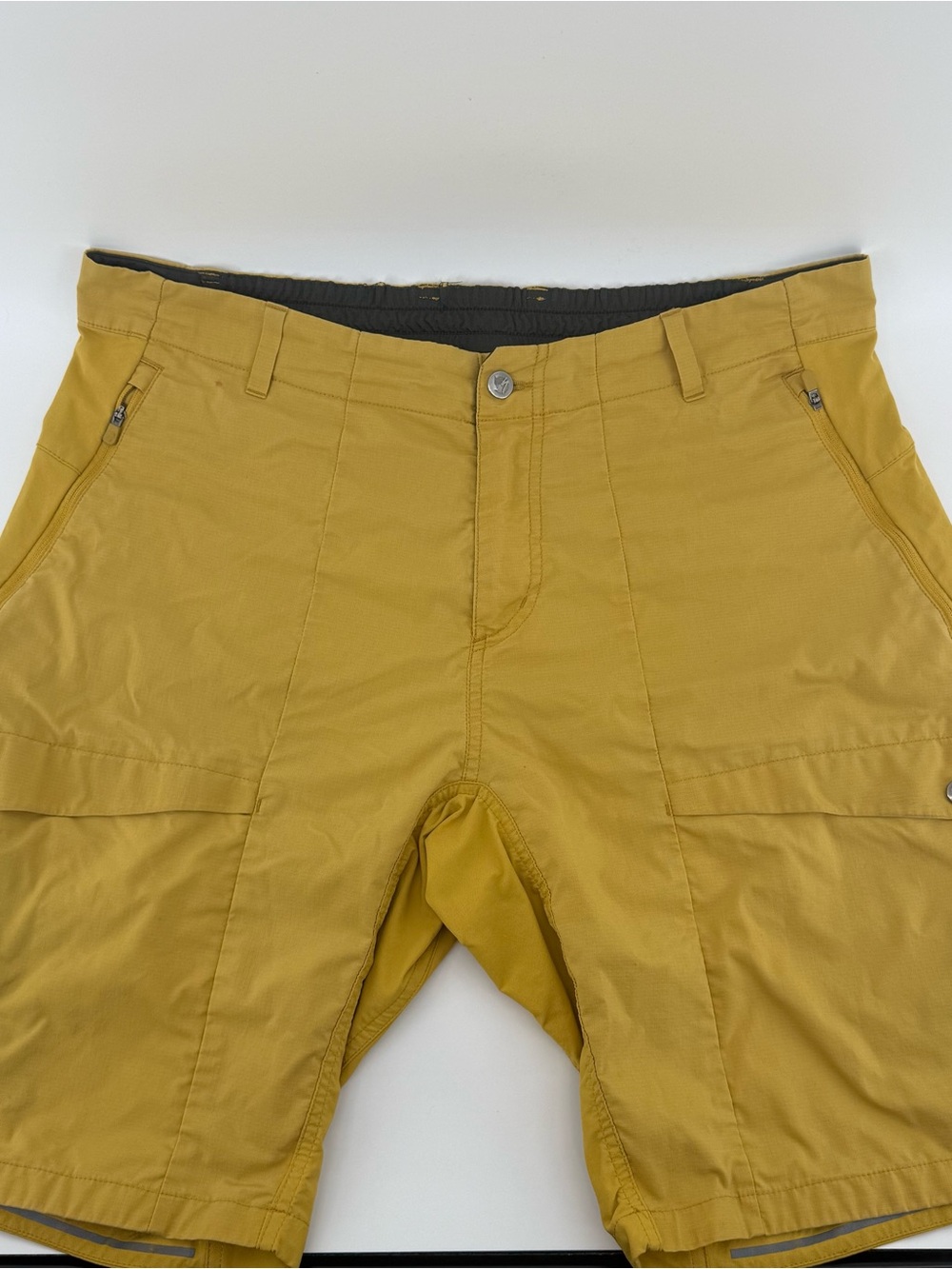 Fjallraven Specialized Shorts Mens 37 Yellow Cargo G-1000 Outdoor Hiking